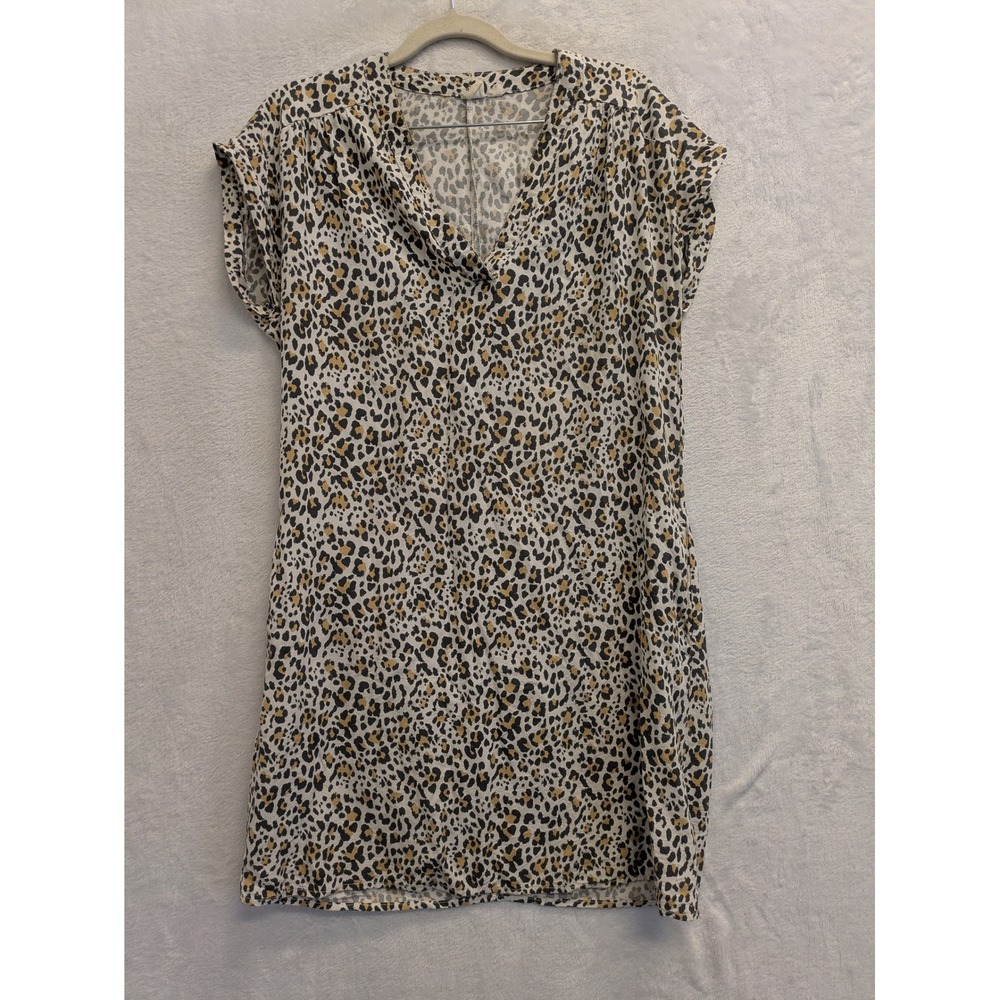 GAP Womens Dress XS Leopard Print V-Neck Short‎ Sleeve Casual Lightweight